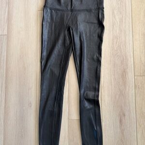 SPANX Black Faux Leather High-Waist Leggings